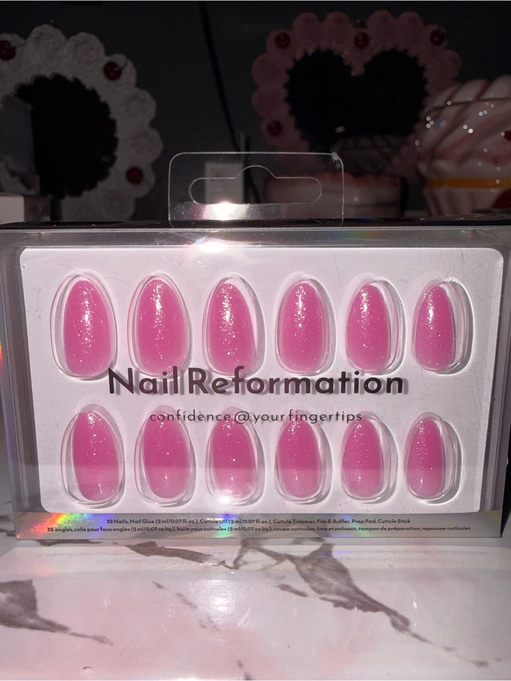 Nail Reformation Pink Press-On Nails - Shimmery Pink Set